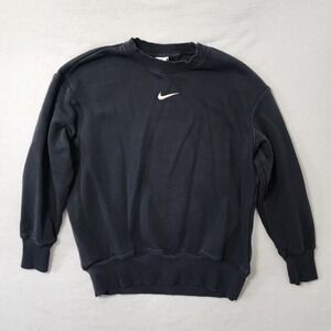 Nike Crewneck Sweatshirt Womens XS Black Center Check Swoosh Pullover Skater